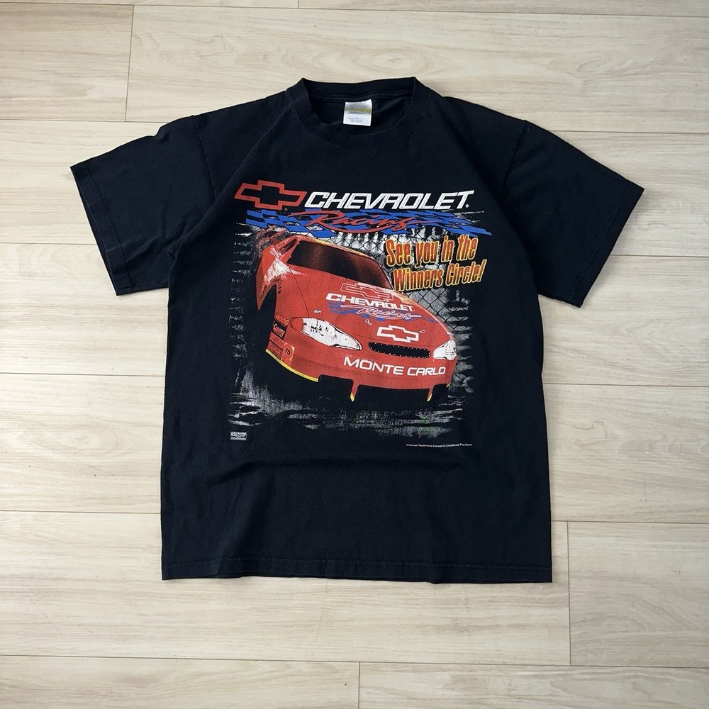 Vintage Y2K Chevrolet Racing Shirt Mens Large Black Winner Circle‎ Cars Sports
